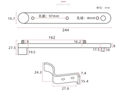 TM46 - Ray kéo gập cánh tủ