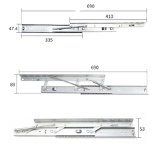 TM24 - Ray 2 tầng nâng hạ mặt bàn