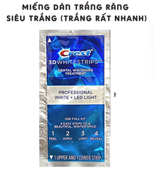 1 GÓI - Miếng Dán Trắng Răng Crest 3D White Làm Trắng Răng Tại Nhà Cấp Tốc