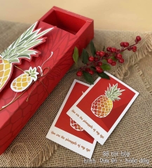 Bộ Túi Hộp Bánh Dứa Đỏ Buộc Dây