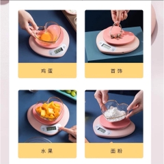Cân Điện Tử Tim Hồng - Tặng Kèm 2 Pin