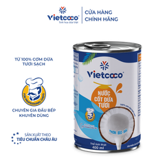 Nước Cốt Dừa Tươi Vietcoco 400ml - Thùng 24 lon
