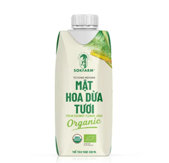 Mật Hoa Dừa Tươi Organic Sokfarm 330ml