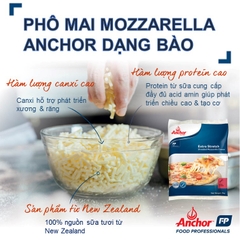 Phô mai Mozzarella Cọng Anchor Thùng 12kg- Nhập khẩu New Zealand