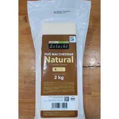 Phô mai Cheddar Natural Zelachi Block 2kg