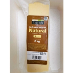 Phô mai Cheddar Natural Zelachi Block 2kg