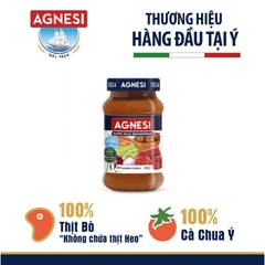 [Hộp 400G] Sốt cà chua thịt bò bằm Bolognese Agnesi Ý 400g - 100% cà chua Ý và thịt bò - DATE MỚI 2024