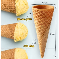 Vỏ Kem Ốc Quế Waffle Cones Loại Cao Cấp - Hộp 6 Cái