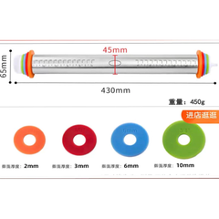 Cây lăn bột inox 43cm có thể điều chỉnh theo độ dày của bột