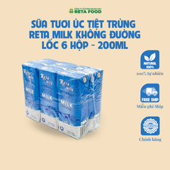 Sữa Tươi Úc Tiệt Trùng Reta Milk Thùng 24 Hộp 200ml - DATE 30/07/2025