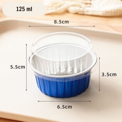 Hộp Nhôm Thiếc Tròn Có Nắp 125ml - set 10 hộp