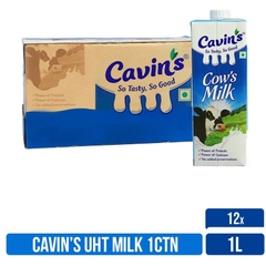Sữa bò tươi tiệt trùng nguyên kem hiệu Cavin’s hộp 1 lít x thùng 12L