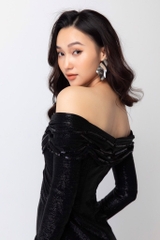 Đầm trễ vai Sblack