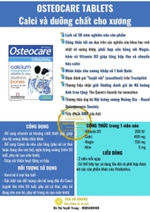 OSTEOCARE Tablets – Đủ Canxi và đủ dưỡng chất cho xương chắc khỏe
