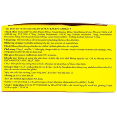 Viên sủi Dizzo Effervescent trị đầy hơi khó tiêu