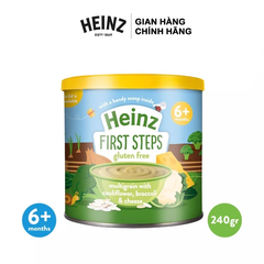 Bột ăn dặm Heinz ngũ cốc, súp lơ,bông cải, phô mai (6M+)