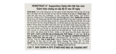 Viên đặt trĩ Hemotreat H Suppositories
