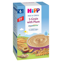 Bột ăn dặm Hipp Sữa Ngũ Cốc Mận Tây 5-Grain With Prune từ 6m