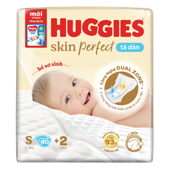 Tã dán Huggies Skin Perfect Vàng - S80