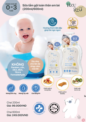 Sữa Tắm Gội Toàn Thân Cho Bé BZU BZU Head to Toe Baby Wash 600ml