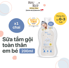 Sữa Tắm Gội Toàn Thân Cho Bé BZU BZU Head to Toe Baby Wash 200ml