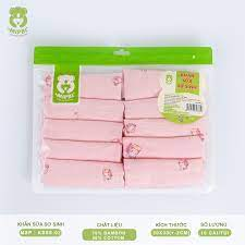 Mipbi khăn sữa sơ sinh sợi tre cotton in hình 2 lớp