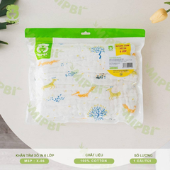 Mipbi Khăn tắm xô in 6 lớp