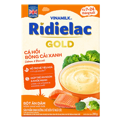 Bột ăn dặm Ridielac Gold Vinamilk Cá hồi Bông cải xanh