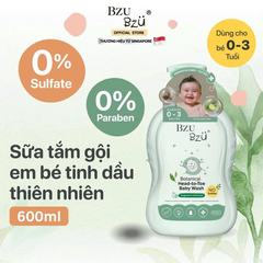 Sữa Tắm Gội BZU BZU Baby Head to Toe Wash Botanical 600ml