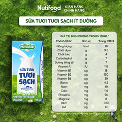 Sữa tươi NutiMilk ít đường 110
