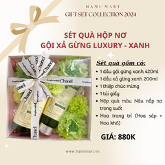 [Hộp Trắng] Sét Quà Gội Xả Gừng Luxury Xanh Detox Da Đầu X2 Mọc Tóc