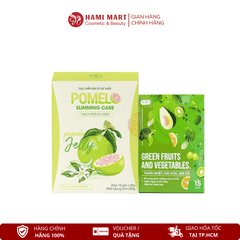 Thạch Bưởi Giảm Cân Pomelo Slimming Care Hộp 15 Gói + Tặng Kèm Detox Rau Xanh