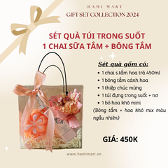 [Túi Mika Trong] Sét Quà Sữa Tắm Trắng Da Hoa Trà 450ml