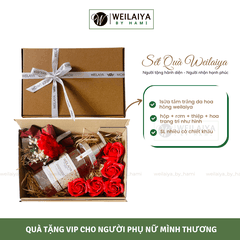 [Hộp Giấy] Sét Quà Tặng Sữa Tắm Cánh Hoa Hồng Damask Weilaiya