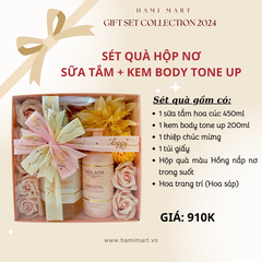 [Hộp hồng] Sét Quà Sữa Tắm Hoa Cúc Weilaiya + Kem Body Tone Up Weilaiya