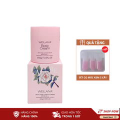 Kem Trắng Da Body Hoa Trà Weilaiya 200g - Tặng Sét Múc Kem