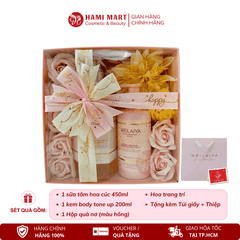 [Hộp hồng] Sét Quà Sữa Tắm Hoa Cúc Weilaiya + Kem Body Tone Up Weilaiya
