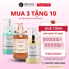 Combo Gội Xả Phục Hồi 450ml*2 + Sưã Tắm Hoa Hồng Weilaiya 450ml