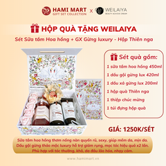 [Hộp Thiên nga] Sét Gội Xả Gừng Nâu Luxury Weilaiya + Sữa Tắm Hoa Hồng