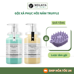 Bộ Gội Xả Phục Hồi Nấm Truffle Weilaiya +Tặng Lược Tắm Gội 2in1