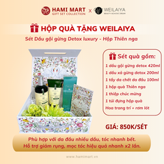 [Hộp Thiên nga] Sét Quà Gội Xả Gừng Luxury Xanh Detox Da Đầu X2 Mọc Tóc