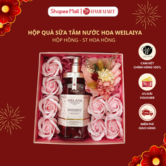 [Hộp Hồng-STHH] Hộp Quà Sữa Tắm Hoa Hồng Damask Weilaiya 450ml