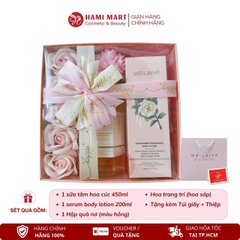 [Hộp Hồng] Sét Quà Sữa Tắm Hoa Cúc 450ml + Body Lotion Weilaiya 200ml