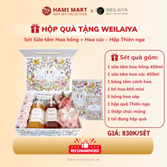 [Hộp Thiên nga] Sét Quà 2 Chai Sữa Tắm Weilaiya (Hoa hồng + Hoa cúc)