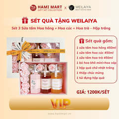 [Hộp Trắng] Sét 3 Sữa Tắm (Sữa Tắm Hoa Cúc + Hoa Hồng + Hoa Trà)