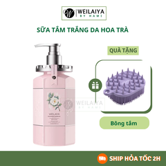 Sữa Tắm Trắng Da Hoa Trà Camellia Weilaiya 450ml + Tặng Lược Tắm Gội