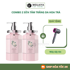 [Deal 1-2STHT] Combo 2 Sữa Tắm Trắng Da Hoa Trà Weilaiya +Tặng Máy Sấy Tóc