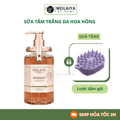 Sữa Tắm Trắng Da Hoa Hồng Damask Weilaiya 450ml + Tặng Lược Tắm Gội