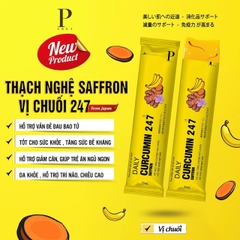 Thạch Nghệ Vị Chuối Daly Curcumin 247 Saffon - Hộp 7 gói