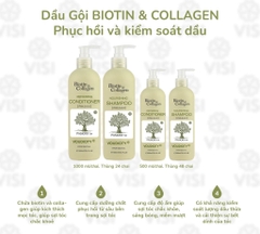 Bộ Dầu Gội Dầu Xả Biotin & Collagen Kiềm Dầu Màu Xanh Lá -1000ml*2